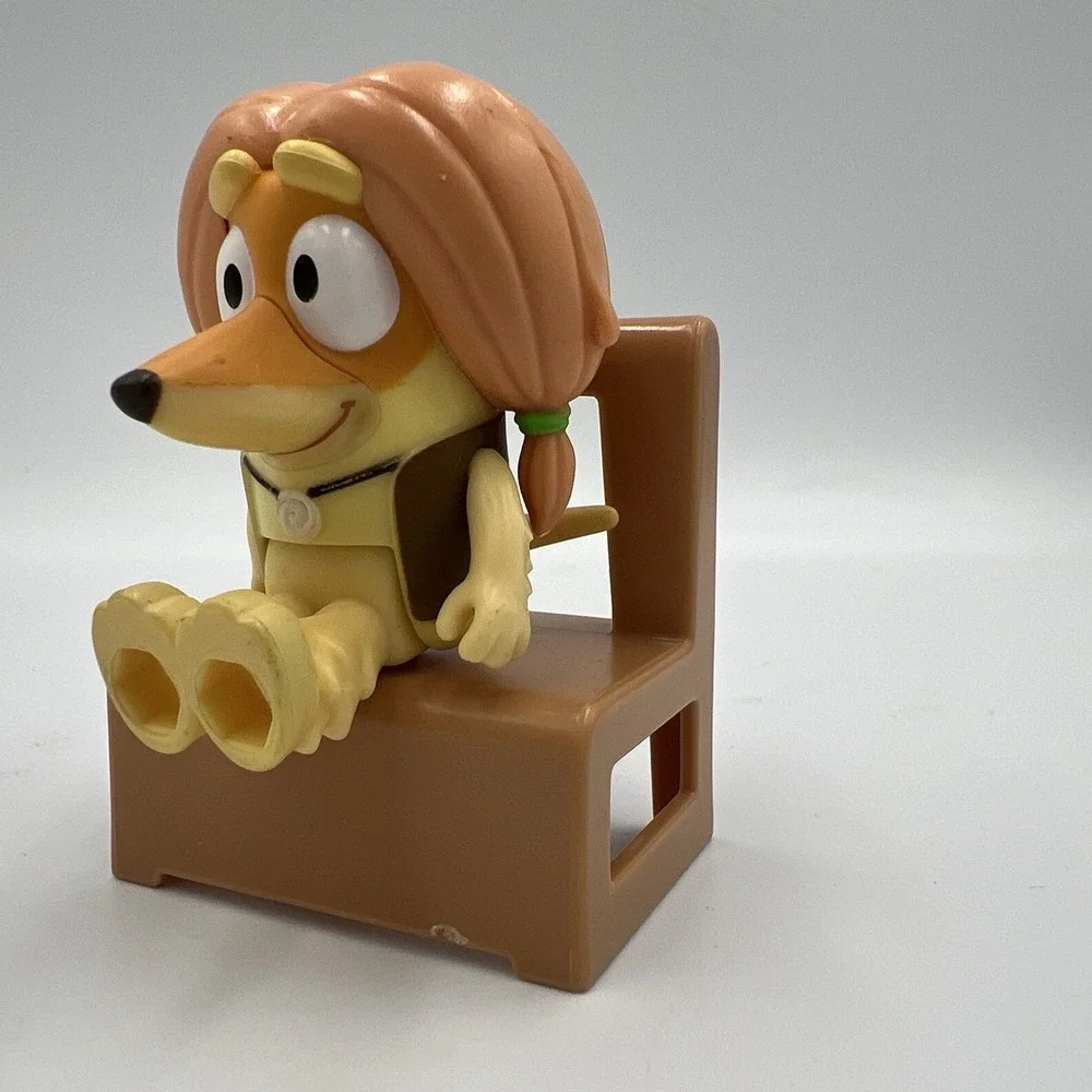 Indy Bluey Action Figure Toy Cartoon Dog Hippie Afghan Hound With Seat Accessory